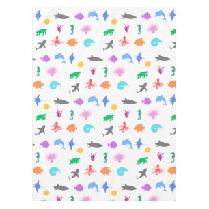 Marine animals patterned tablecloth