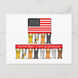 Marine Basic Training Graduate. Announcement Postcard