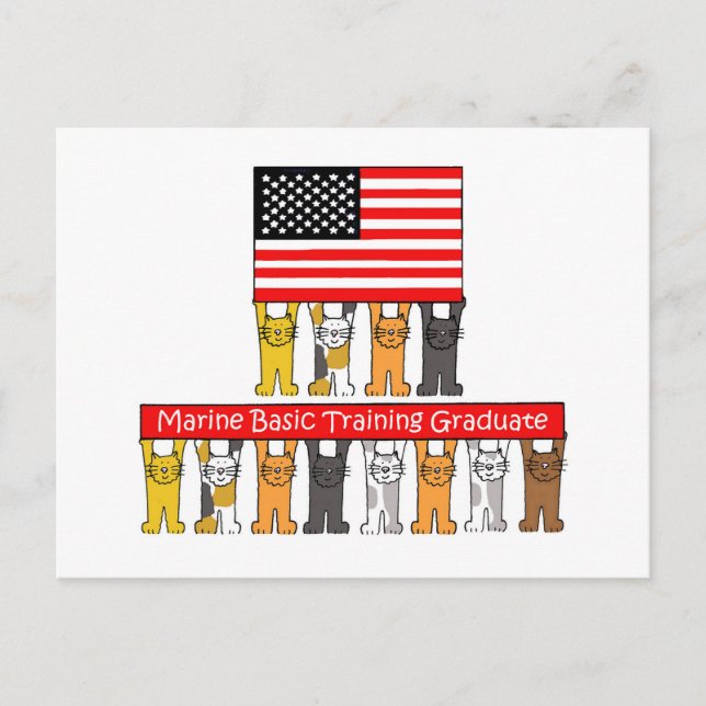 Marine Basic Training Graduate. Announcement Postcard (Front)