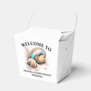 Marine beach sea shells 3D iridescent elegant chic Favour Box