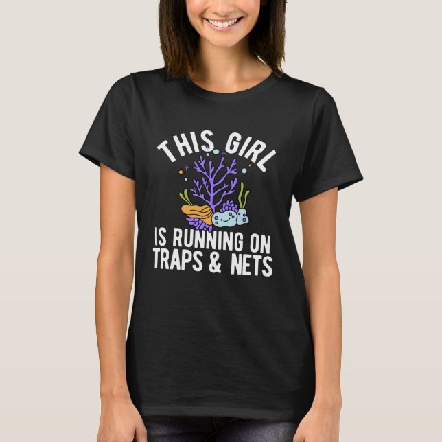 Marine Biologist Girl Marine Biology Running On Tr T-Shirt (Front)