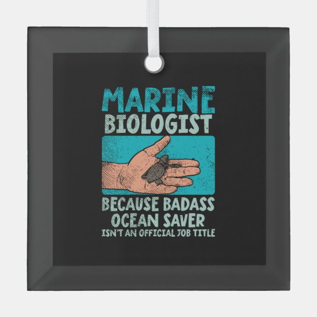 Marine Biologist Glass Tree Decoration (Front)