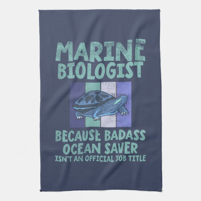 Marine Biologist Marine Biology Tea Towel (Vertical)