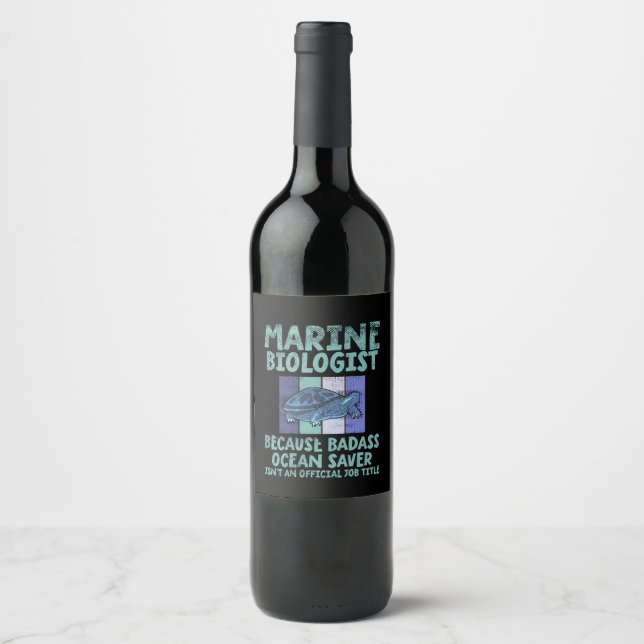 Marine Biologist Marine Biology Wine Label (Front)