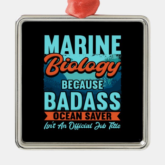 Marine Biologist Metal Ornament (Front)