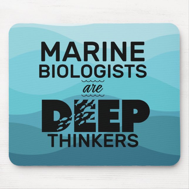 Marine Biologist Typography Mouse Pad (Front)