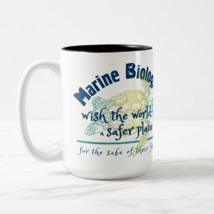 Marine Biologist wish the world to be safer place Two-Tone Coffee Mug