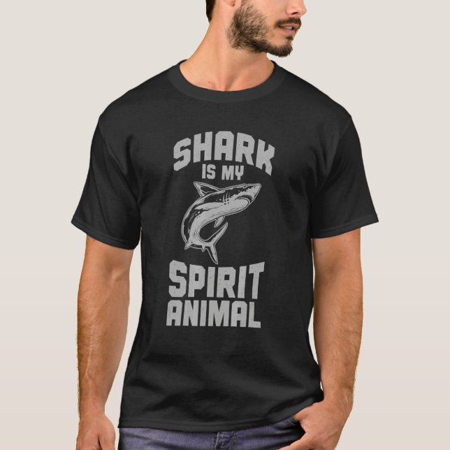 Marine Biology Shark Is My Spirit Animal T-Shirt (Front)