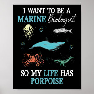 Marine Biology Want To be A Marine Biologist Poster