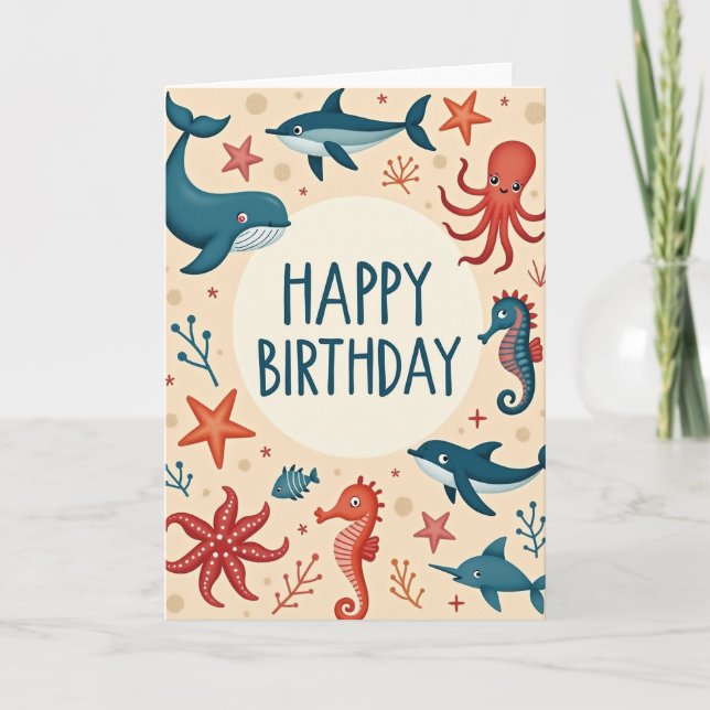 Marine Birthday Art Card (Front)