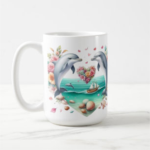 Marine Bliss & Floral Whispers" Coffee Mug