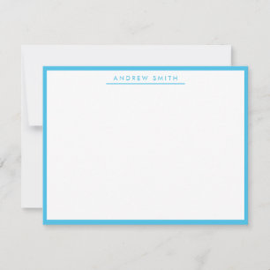 Marine Blue Simple Line Modern Classic Minimalist  Card
