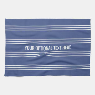 Marine Blue Stripes custom kitchen towel