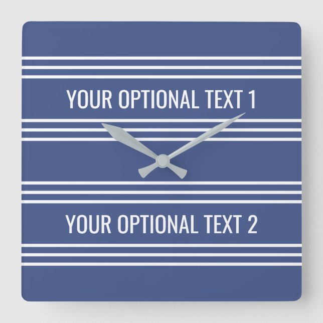 Marine Blue Stripes custom wall clock (Front)