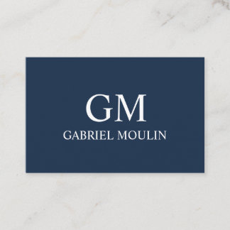 MARINE BLUE VISIT CARD WITH INITIALS