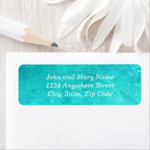 Marine Blue Water Colour Address Return Address Label