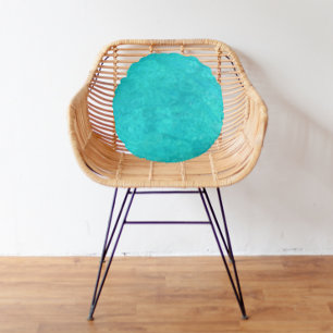 Marine Blue Water Colour Round Cushion