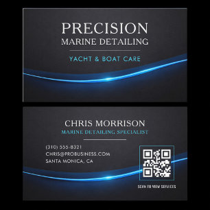 Marine Boat Detailing QR Code Business Card