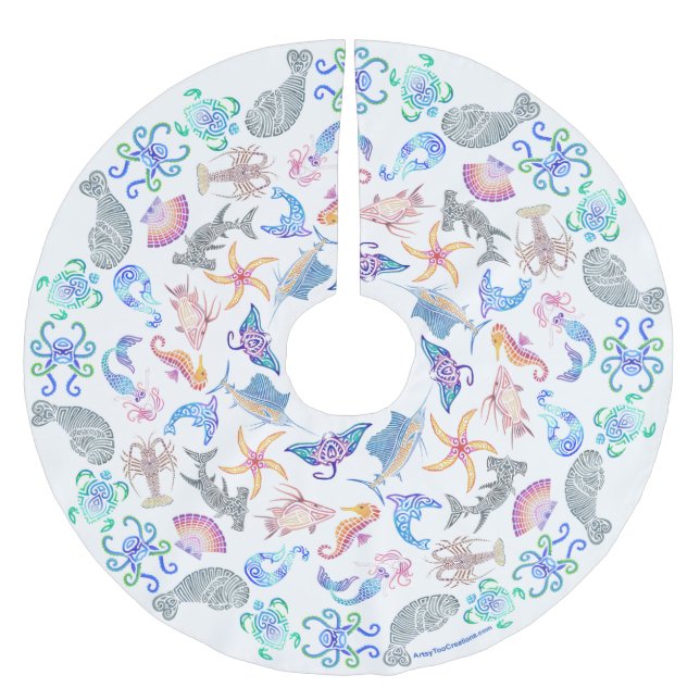 Marine Brushed Polyester Tree Skirt (Front)