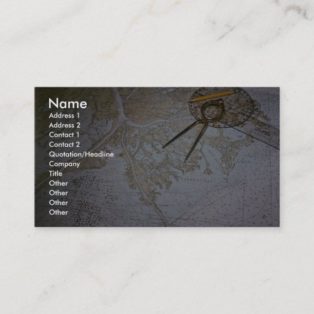 Marine chart and compass, divider business card (Front)