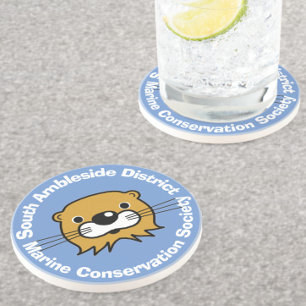 Marine Conservation With Otter Head. Coaster