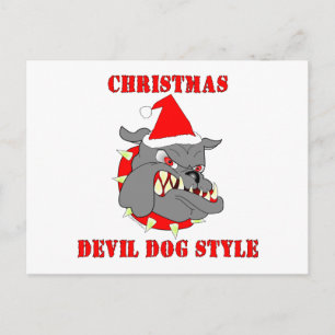 Marine Corps Christmas Devil Dog Style Holiday Postcard