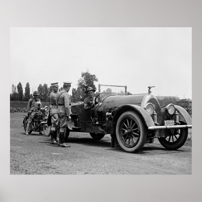 Marine Corps Motorcycle, 1920s Poster (Front)