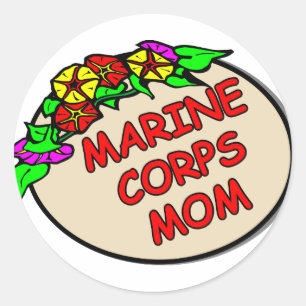 Marine Corps Mum Plaque Classic Round Sticker