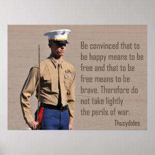Marine Corps Officer and Perils of war quote Poste Poster