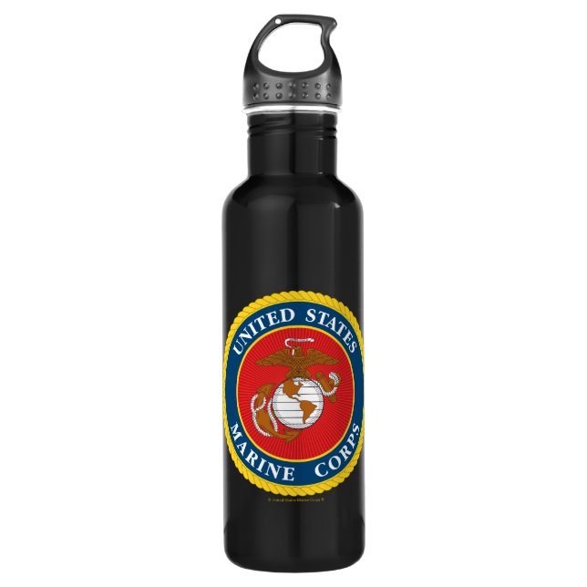 Marine Corps Seal - Flat 710 Ml Water Bottle (Front)