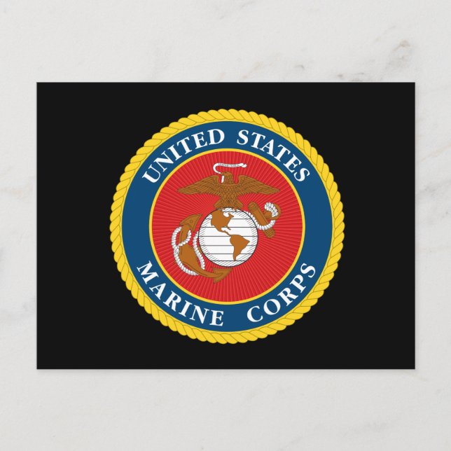 Marine Corps Seal - Flat Holiday Postcard (Front)