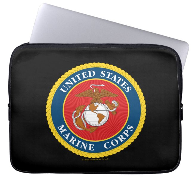 Marine Corps Seal - Flat Laptop Sleeve (Front)