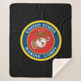 Marine Corps Seal - Flat Sherpa Blanket