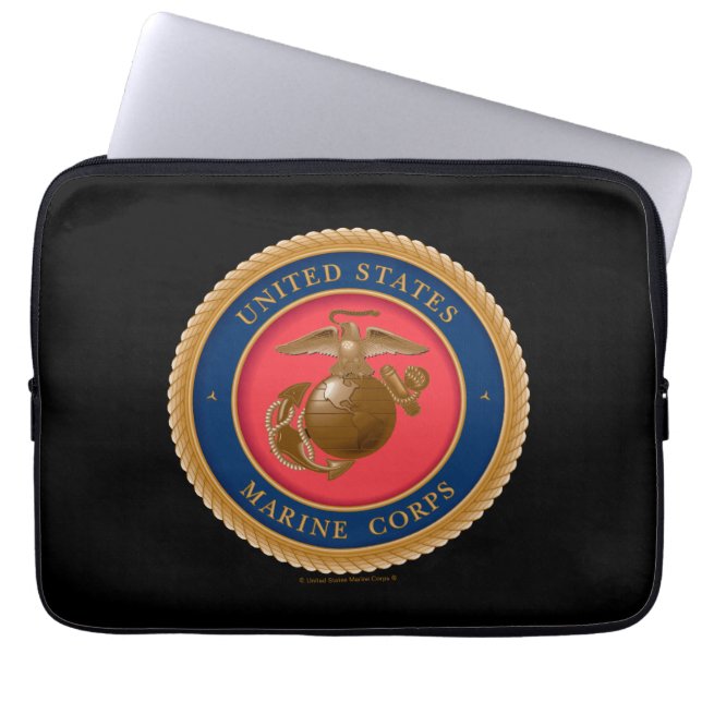 Marine Corps Seal Laptop Sleeve (Front)
