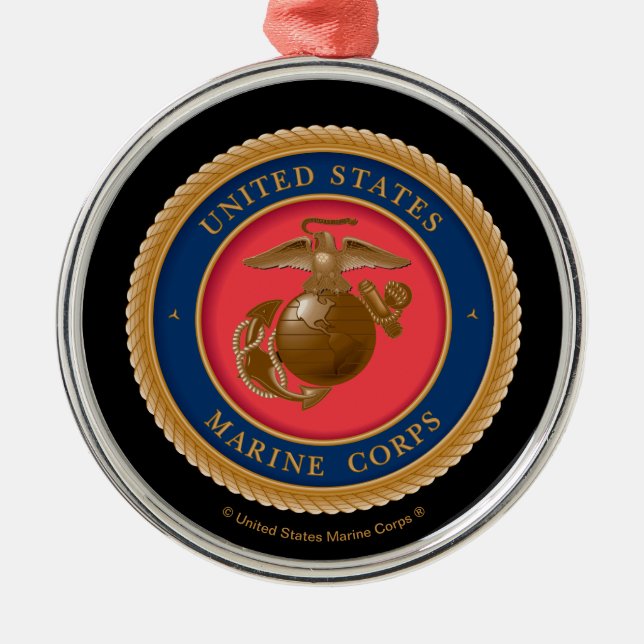 Marine Corps Seal Metal Ornament (Front)