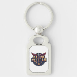 Marine Corps Veteran Logo Emblem Key Ring