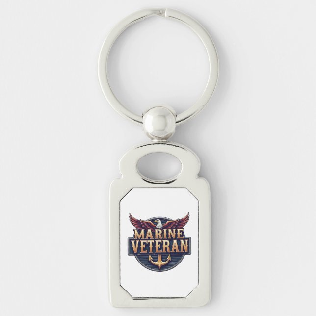 Marine Corps Veteran Logo Emblem Key Ring (Front)