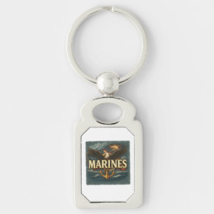 Marine Corps Veteran Logo Emblem Key Ring