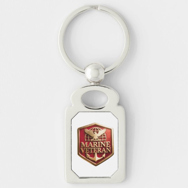 Marine Corps Veteran Logo Emblem Key Ring (Front)