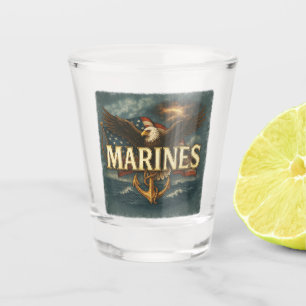Marine Corps Veteran Logo Emblem Shot Glass