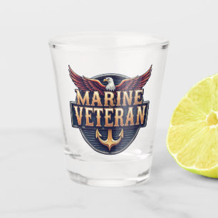Marine Corps Veteran Logo Emblem Shot Glass