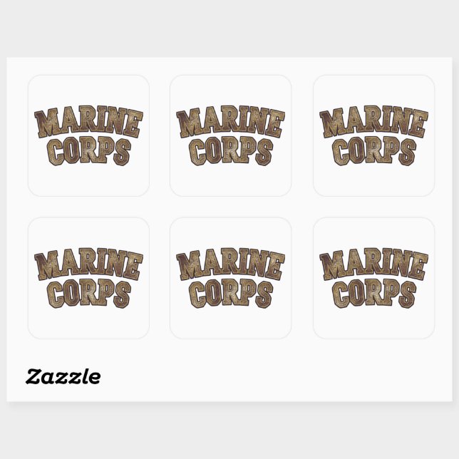 Marine Corps Veteran Logo Emblem Square Sticker (Sheet)