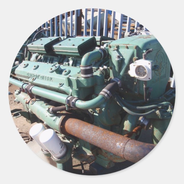 Marine Diesel Engine Classic Round Sticker (Front)