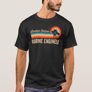 Marine Engineer Birthday Retro Vintage Men Dad T-Shirt
