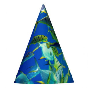 Marine Fish of Yellow with Black Stripes Party Hat