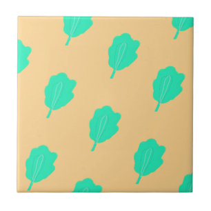 Marine foliage design ceramic tile