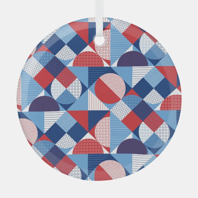 Marine geometric: summer seamless pattern. glass tree decoration (Front)