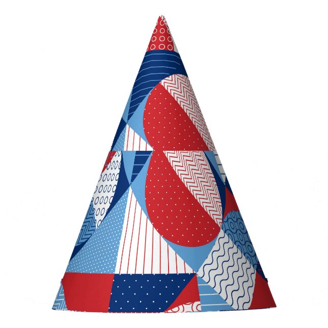 Marine geometric: summer seamless pattern. party hat (Front)