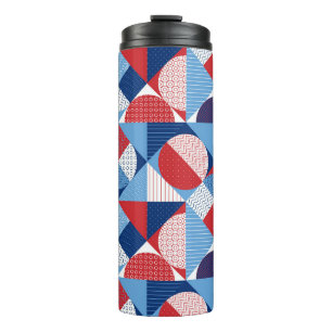 Marine geometric: summer seamless pattern. thermal tumbler
