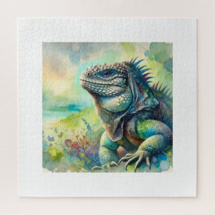 Marine Iguana 221024AREF103 - Watercolor Jigsaw Puzzle